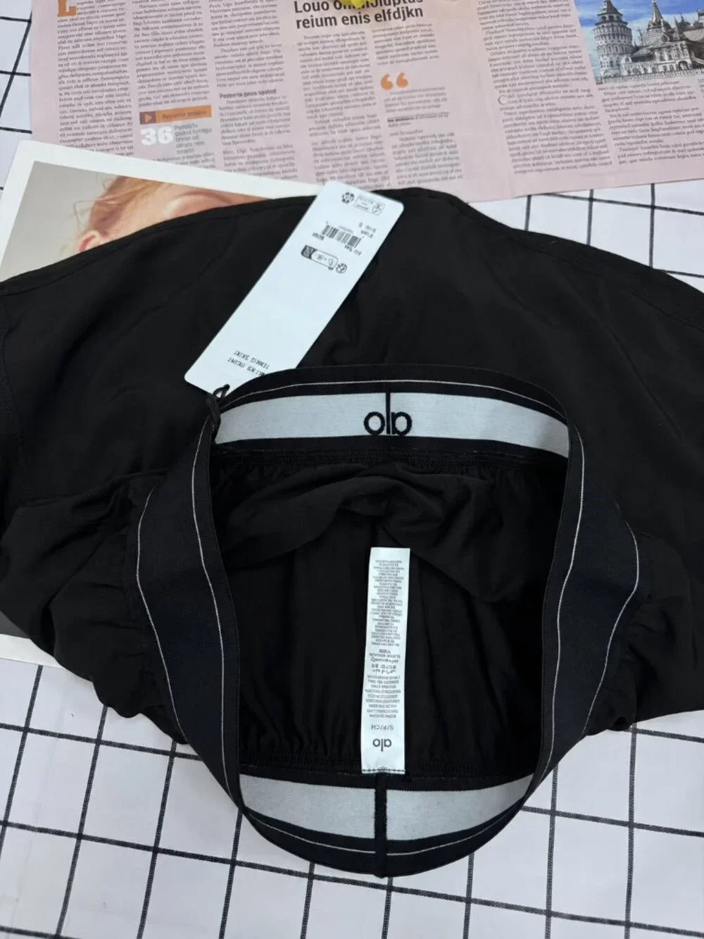 🥂 NWT Alo Yoga Match Point Tennis Skirt Black 😜 Old Money Weekend Skort